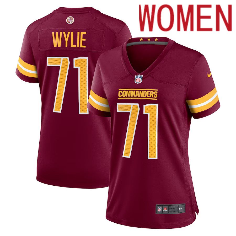 Women Washington Commanders 71 Andrew Wylie Nike Burgundy Game Player NFL Jersey